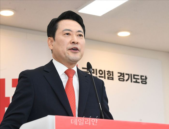 장동혁 국민의힘 대표가 6일 오전 경기도 수원 국민의힘 경기도당에서 열린 제9회 전국동시지방선거 경기도당 필승결의대회에서 발언을 하고 있다. ⓒ데일리안 홍금표 기자