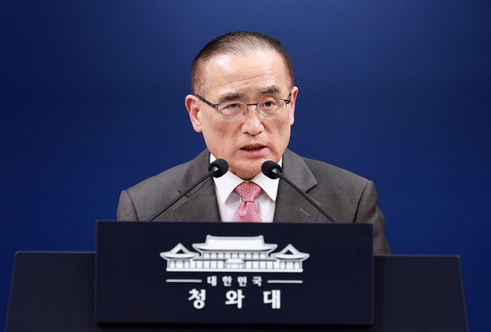 위성락 국가안보실장이 11일 청와대 춘추관에서 열린 기자간담회에서 발언하고 있다. ⓒ뉴시스