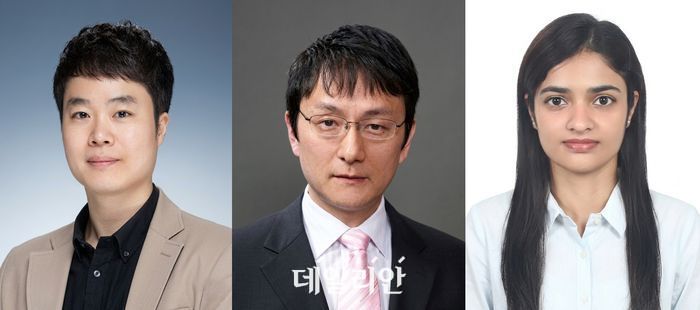 (왼쪽부터) 박형렬 UNIST 교수,안영환 아주대 교수, 서박염 UNIST 연구원.ⓒUNIST