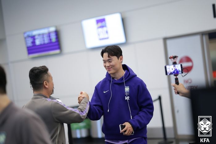 축구대표팀 베이스캠프에 합류한 오현규. ⓒ 대한축구협회