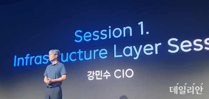 강민수 CIO(최고정보책임자)가 NHN클라우드의 인프라 경쟁력에 대해 소개하고 있다.ⓒ데일리안 조인영 기자
