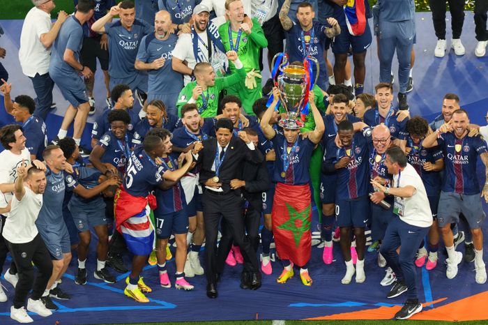 유럽축구연맹(UEFA) 챔피언스리그(UCL) 우승을 차지한 PSG. ⓒ AP=뉴시스