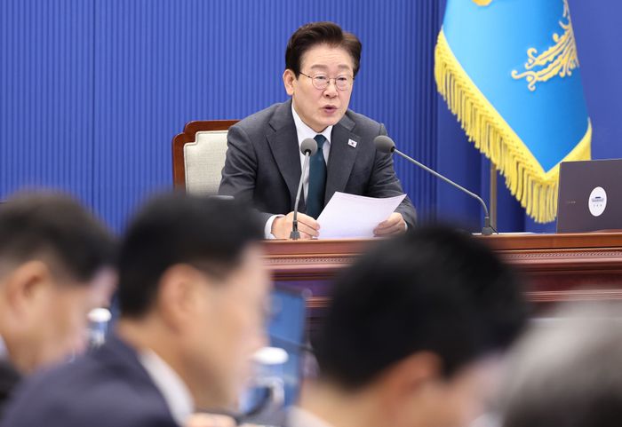 이재명 대통령이 7일 청와대에서 열린 수석보좌관회의에서 발언하고 있다.ⓒ뉴시스