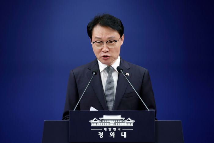 이규연 홍보소통수석이 15일 청와대에서 정부 인사 관련 브리핑을 하고 있다. ⓒ뉴시스