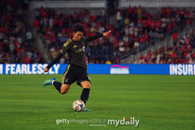 손흥민(LA FC)이 17일 기준 2026시즌 MLS 올스타전 포워드/윙어 부문 최다 득표 5인의 명단에 포함됐다./게티이미지코리아