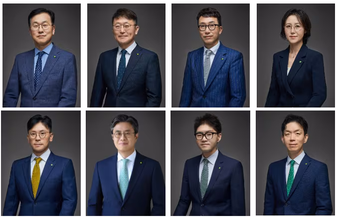 왼쪽 위부터 시계방향으로 길기완 총괄대표, 권지원 세일즈&마케팅 대표, 김동환 회계감사 부문 대표, 김지현 세무자문 부문 대표, 황승희 위험관리 부문 대표, 김석기 경영지원 부문 대표, 배재민 컨설팅 부문 대표, 남상욱 경영자문 부문 대표. /한국 딜로이트그룹 제공