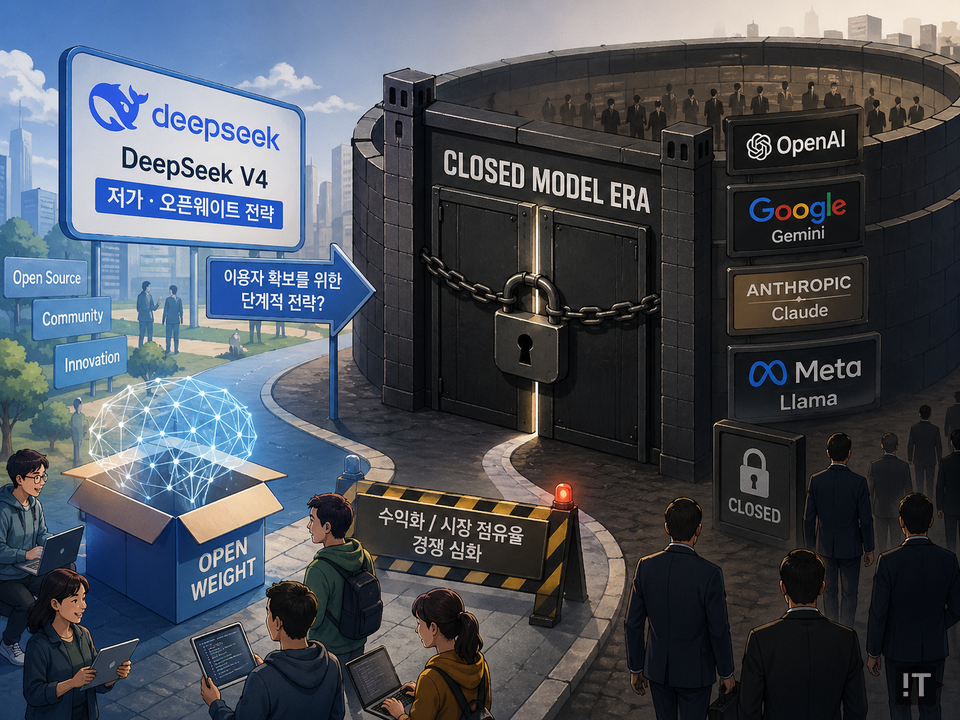 중국 인공지능(AI) 기업 딥시크(DeepSeek)가 신규 모델 ‘딥시크 V4’를 공개하며 저가·오픈웨이트 전략을 내세웠지만, 업계에서는 이용자 확보를 위한 단계적 전략에 가깝다는 분석이 나온다.  / 챗GPT 생성