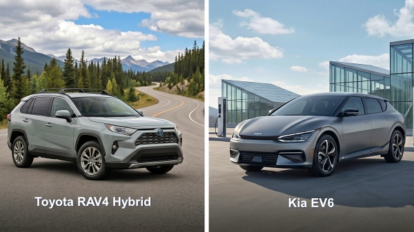 토요타 RAV4 하이브리드와 기아 EV6 [사진: 구글 제미나이]