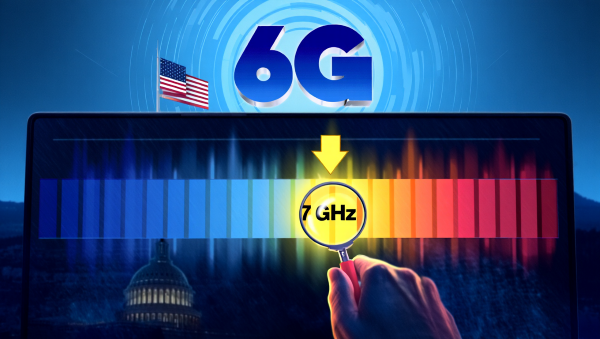 미국 NTIA가 6G 주파수 후보를 검토하는 가운데 7GHz 대역이 가장 유력한 핵심 후보로 부상했다. [사진: Reve AI]