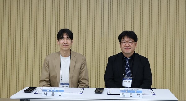 박홍민 핀다 대표이사, 김준학 관악중소벤처진흥원장(왼쪽부터) [사진: 핀다]