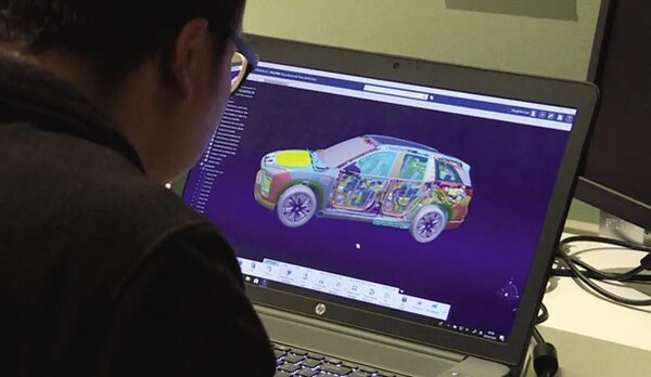 3D익스피리언스 플랫폼에서 구현된 NIO ES8 3D 모델. [사진: 다쏘시스템]