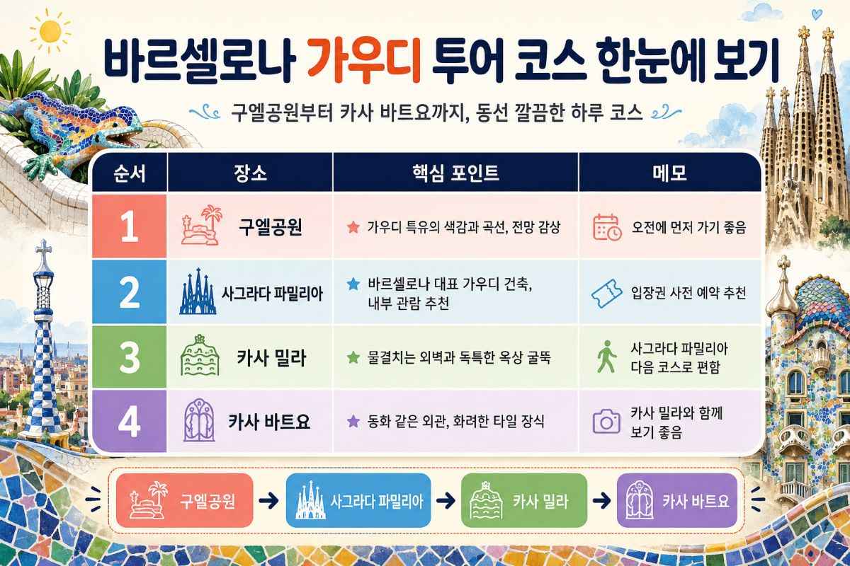 스페인 바르셀로나 가우디투어 코스 요약 / 인포매틱스뷰