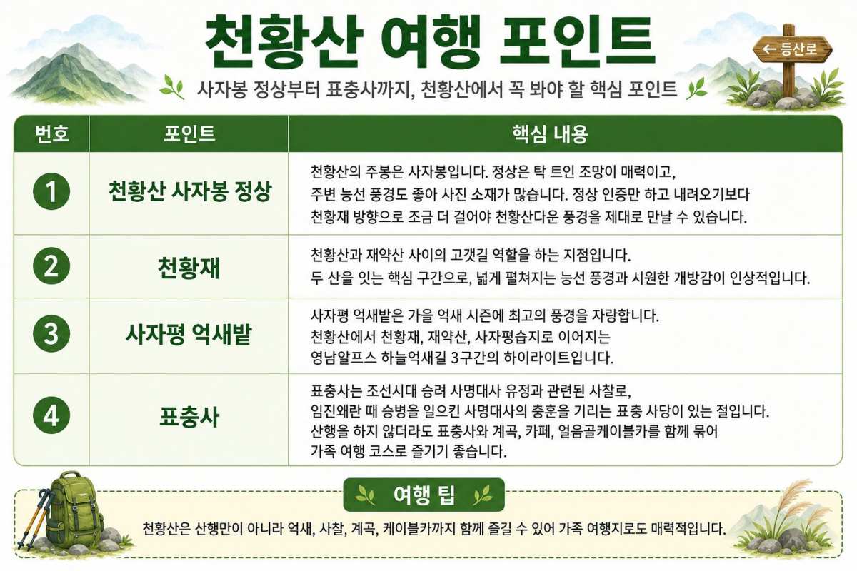 천황산 여행 포인트 / ⓒ인포매틱스뷰