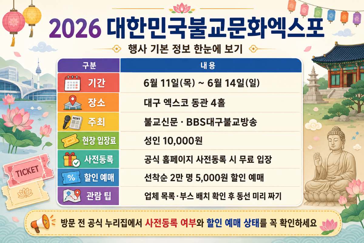 2026 대한민국불교문화엑스포 기본 정보 / ⓒ인포매틱스뷰