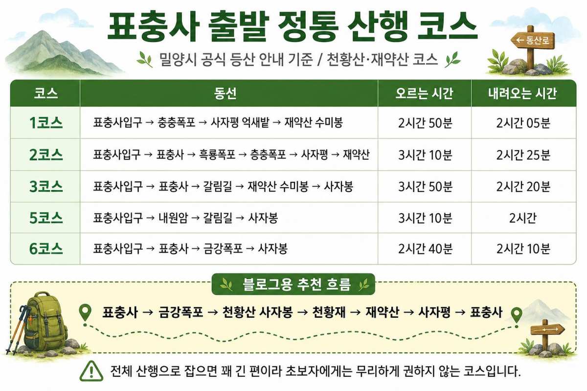 천황산 등산코스 / ⓒ인포매틱스뷰