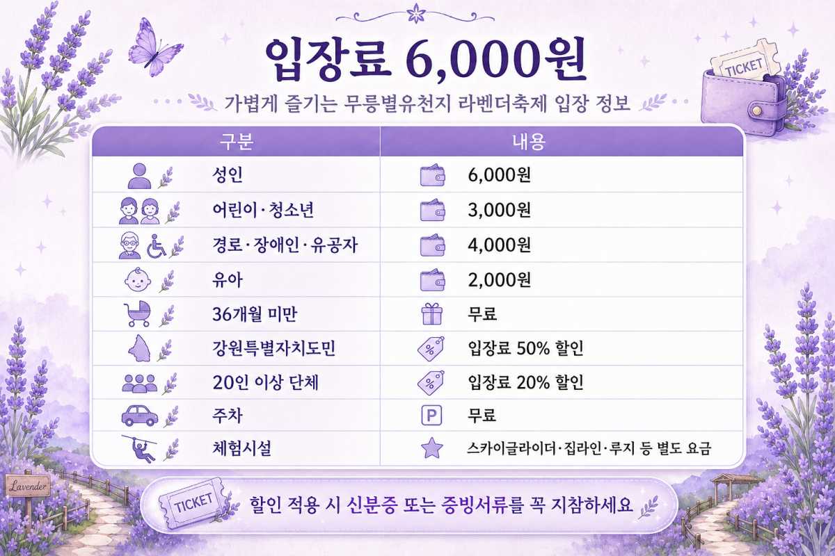 무릉별유천지 라벤더축제 입장료 / ⓒ인포매틱스뷰