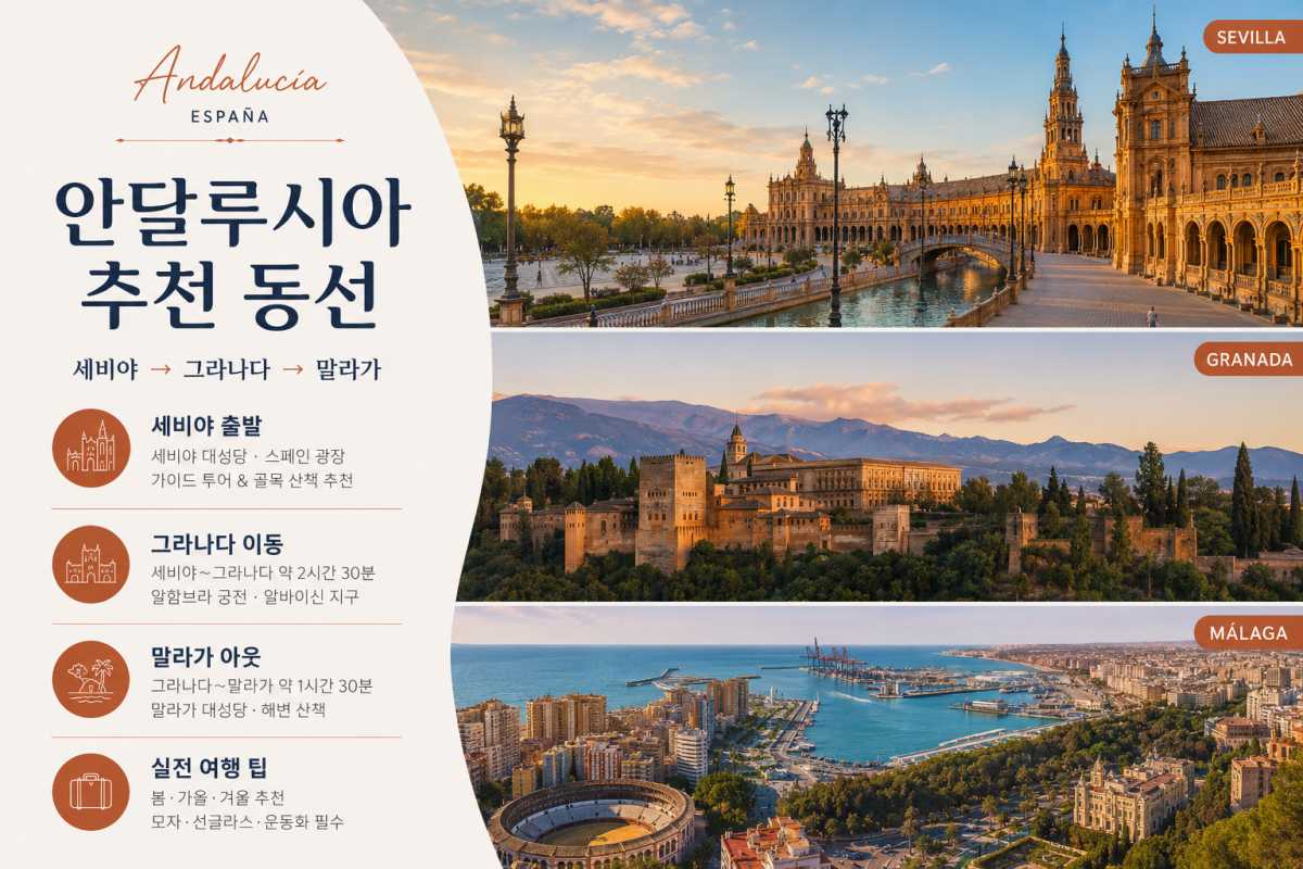 안달루시아 스페인 남부 코스 동선 / ⓒ인포매틱스뷰