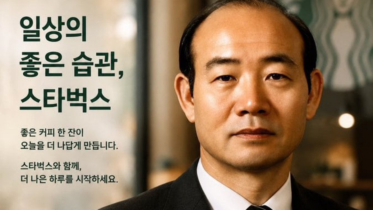 스타벅스 커피를 든 전두환 전 대통령 모습 AI 합성물. [사진=SNS]