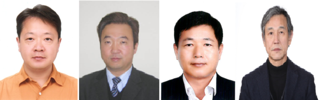 제15회 부산토목대상 수상자 안재훈 부산대 교수, 공영이 (주)회덕 대표, 김성수 무성건설(주) 부사장, 윤태균 부산시 도로계획 과장(왼쪽부터).(사진=부산시 제공)