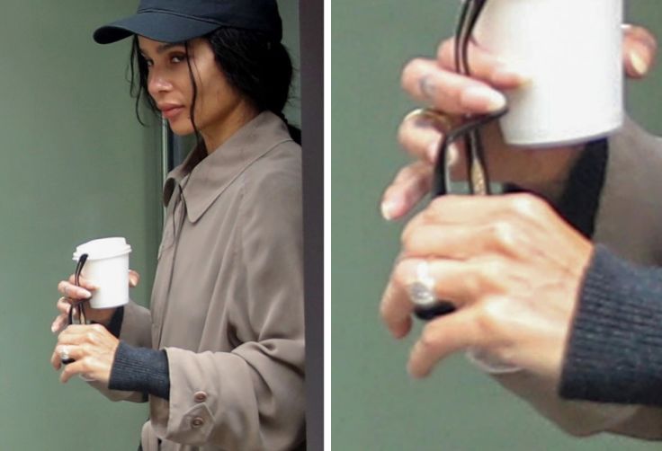 Zoë Kravitz spotted wearing what appears to be an engagement ring / Credit: Instagram