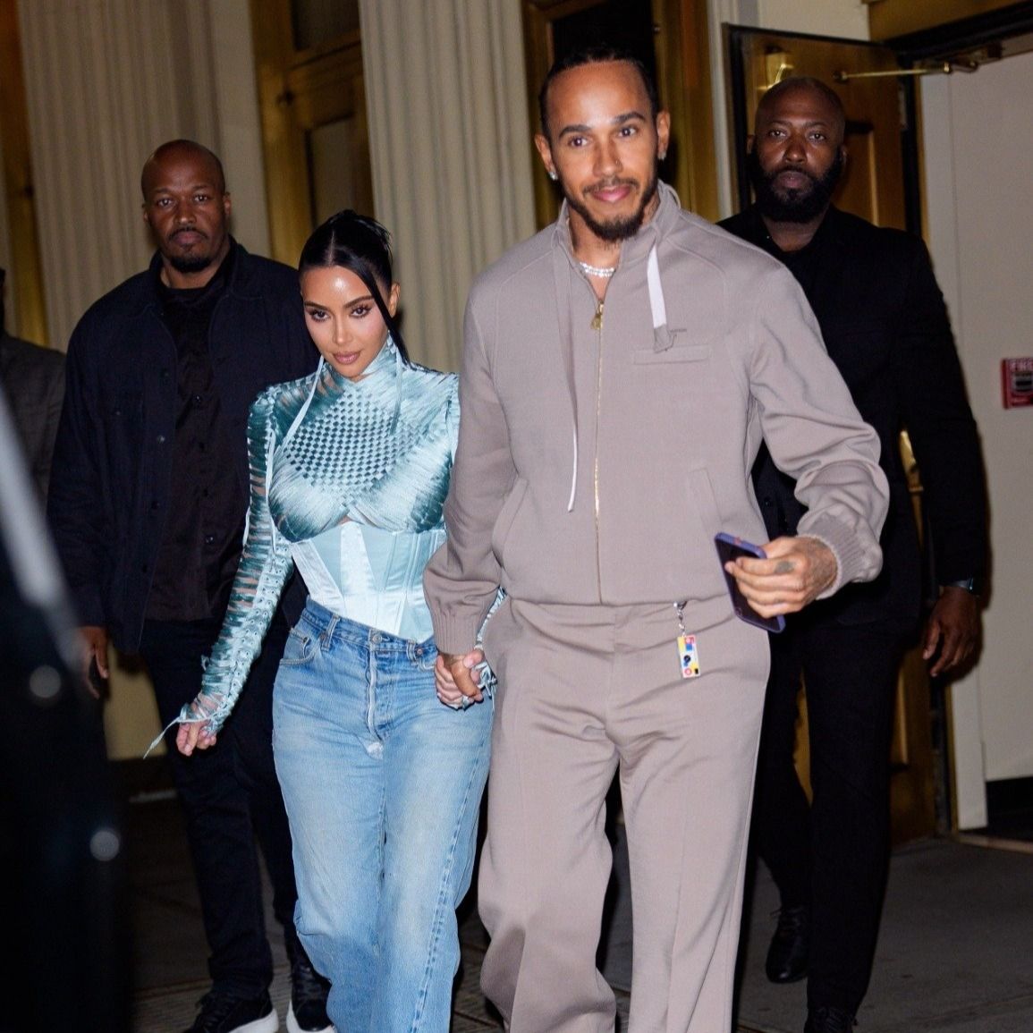 Kim Kardashian And Lewis Hamilton / Credit: X
