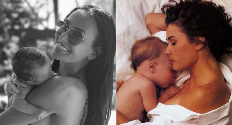 Demi Moore with granddaughter (left) and one of her daughters (right) / Credit: Instagram