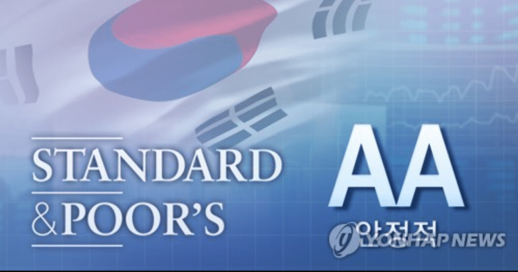 S&P, 韓신용등급 'AA' 유지