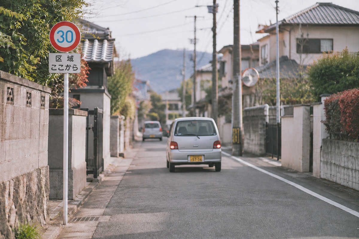 生活道路 時速30km 引用：記事の内容と関連しAIツールで作成されたイメージ