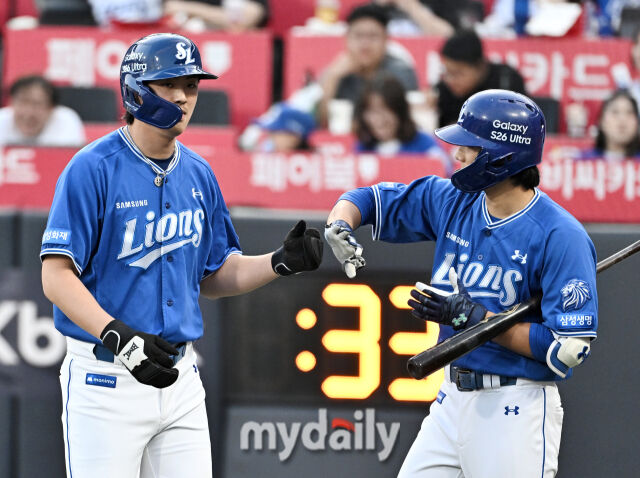 [MD포토] 구자욱, '깔끔한 득점'