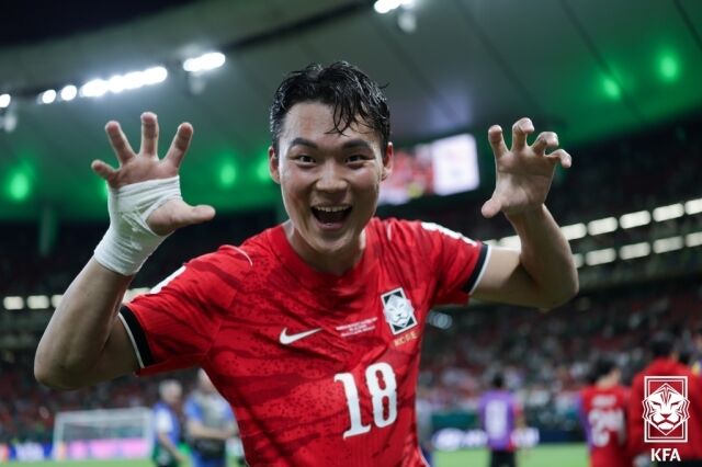 오현규는 12일 오전 11시(이하 한국시각) 멕시코 할리스코주 과달라하라 인근 사포판의 과달라하라 스타디움에서 펼쳐진 체코와의 ‘2026 북중미 월드컵’ A조 조별리그 1차전에서 결승골을 기록하며 2-1 승리를 이끌었다./대한축구협회 제공