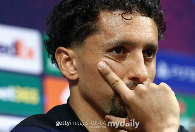 마르키뉴스가 월드컵 폭염에 대해서 우려를 표했다. 5월 30일 UEFA 챔피언스리그 결승전을 앞두고 열린 기자회견에 참가한 마르키뉴스. /게티이미지코리아