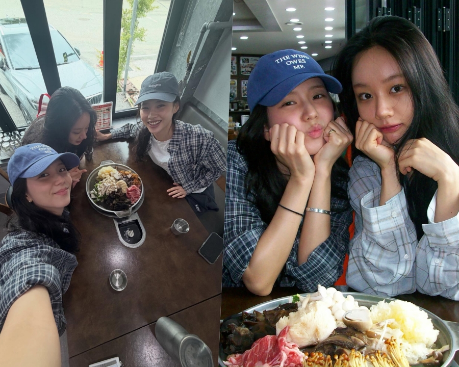 블핑 지수, 이혜리X정호연과 이렇게 친했나? 체크 시밀러룩 입고 생파 여행 '깜짝'