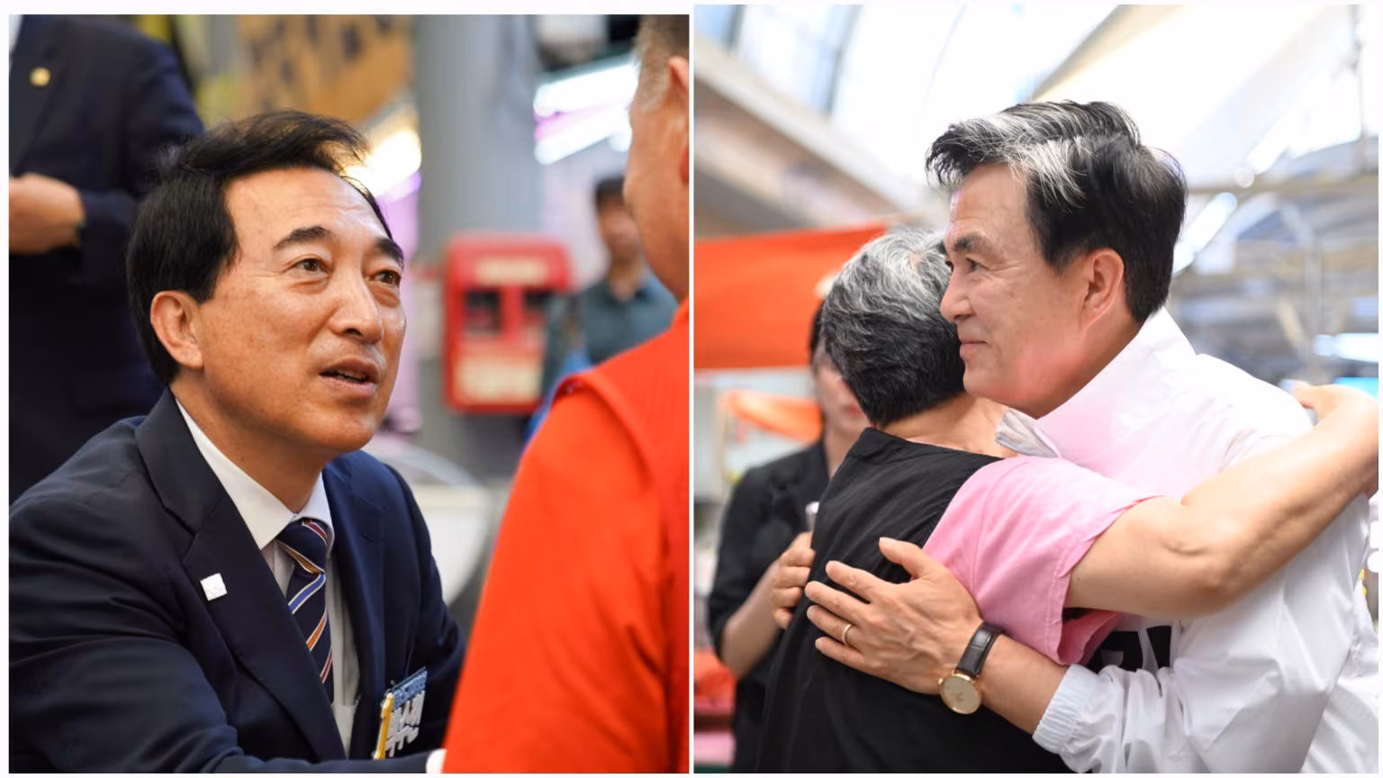 왼쪽부터 박수현 더불어민주당, 김태흠 국민의힘 충남지사 후보./뉴스1
