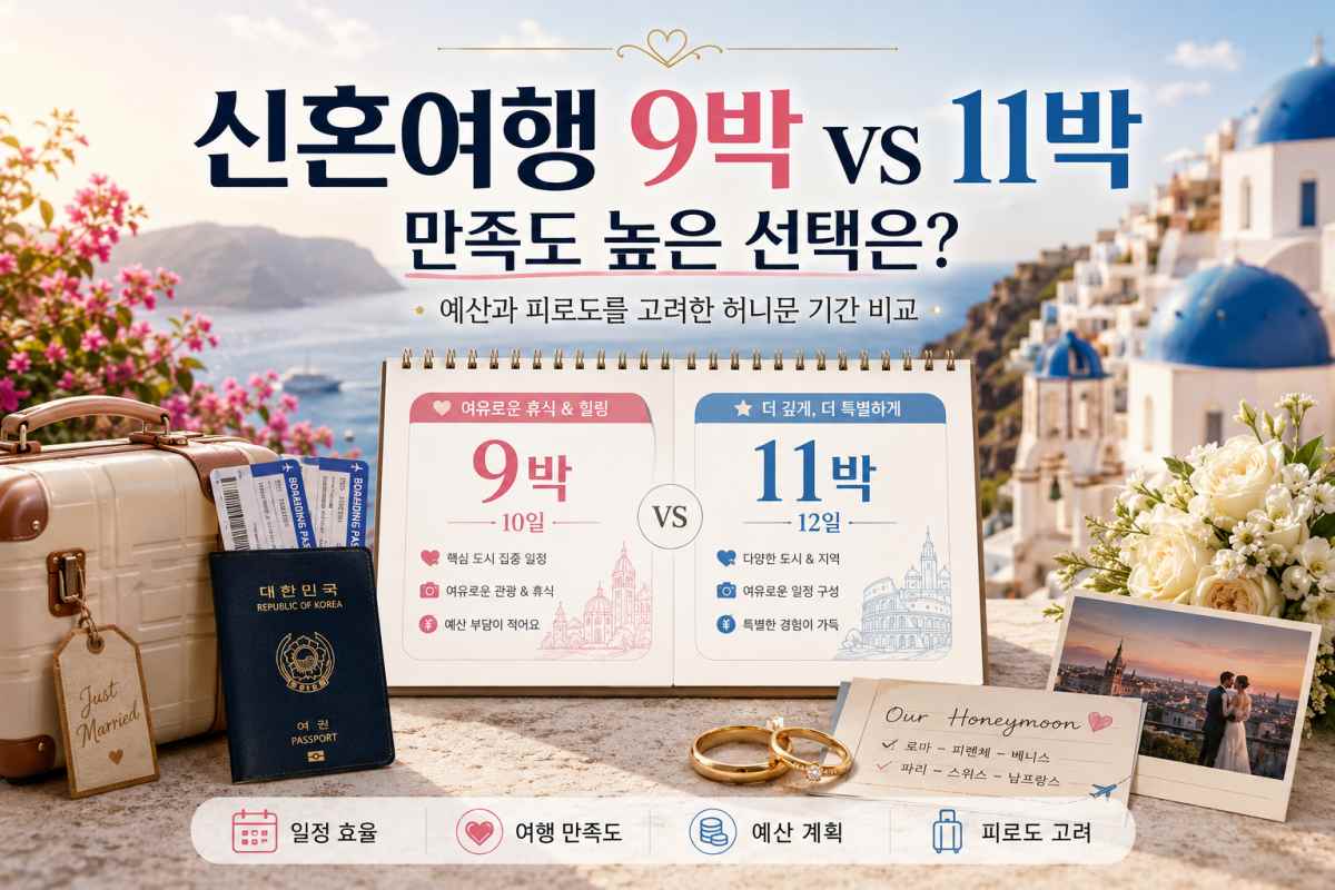 유럽 신혼여행 9박이냐 11박이냐, 그것이 문제 / Designed by Magnific