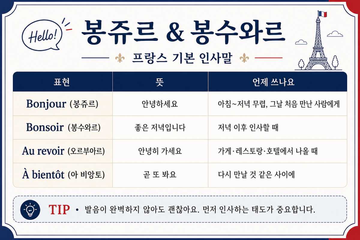 기본적인 프랑스 인사말 / ⓒ인포매틱스뷰
