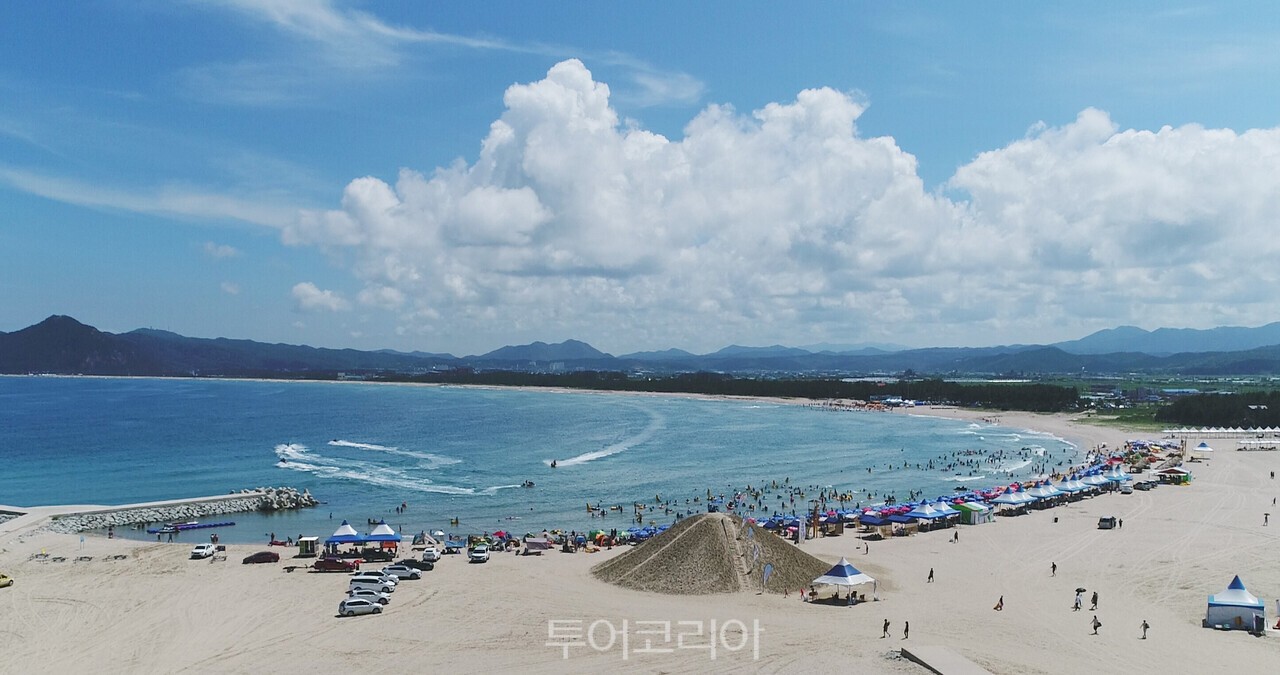  영덕군 고래불해수욕장의 모래 썰매장 모습 / 사진-영덕군
