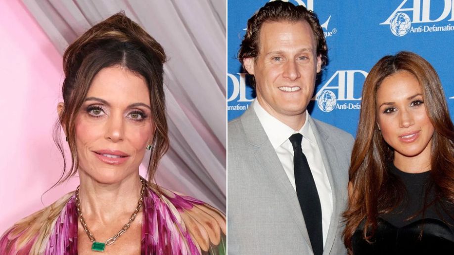 Bethenny Frankel (left) and Meghan Markle With Trevor Engelson (right) / Credit: X