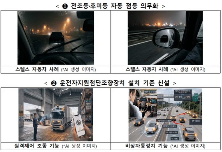 전조·후미등 자동점등 의무화