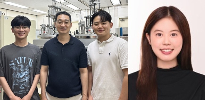 (왼쪽부터) 화학공학과 통합과정 이동현, 노용영 교수, 박건웅 박사, 노유진 박사