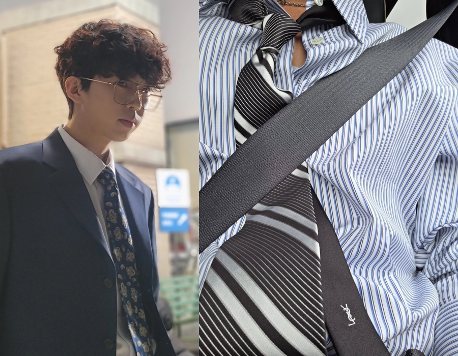 과거 넥타이를 한 모습(왼쪽)과 23일 근황으로 공개한 이미지(오른쪽) / 사진 : 임영웅 인스타그램