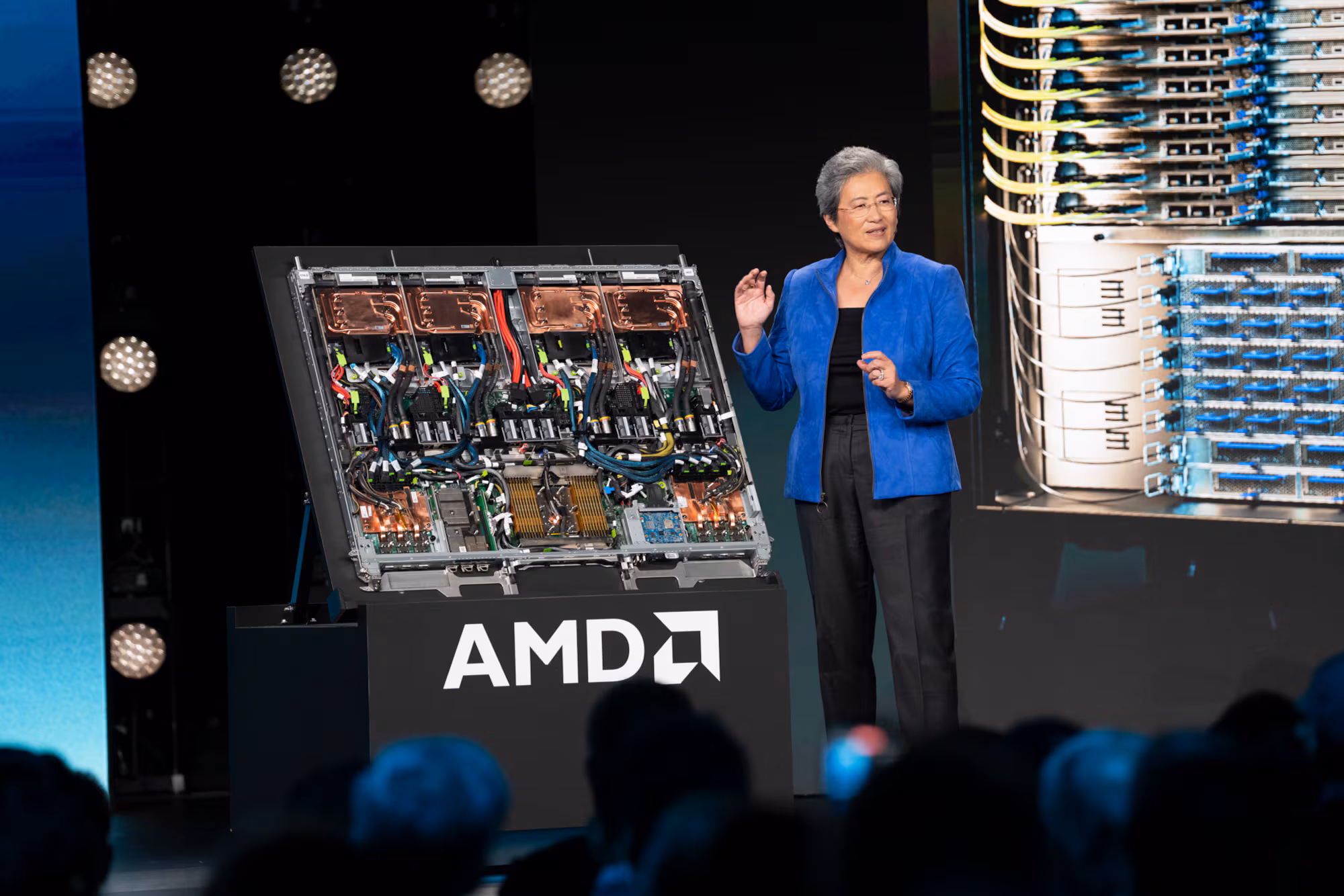 리사 수 AMD CEO가 23일(현지시각) 미국 샌프란시스코에서 열린 어드밴싱 AI 2026 행사에서 기조 연설을 하고 있다. /황민규 기자