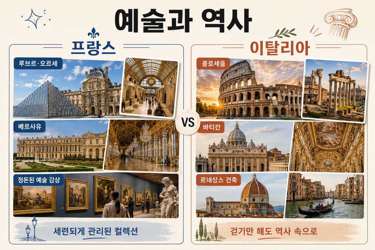 프랑스 역사 vs 이탈리아 역사  / ⓒ인포매틱스뷰