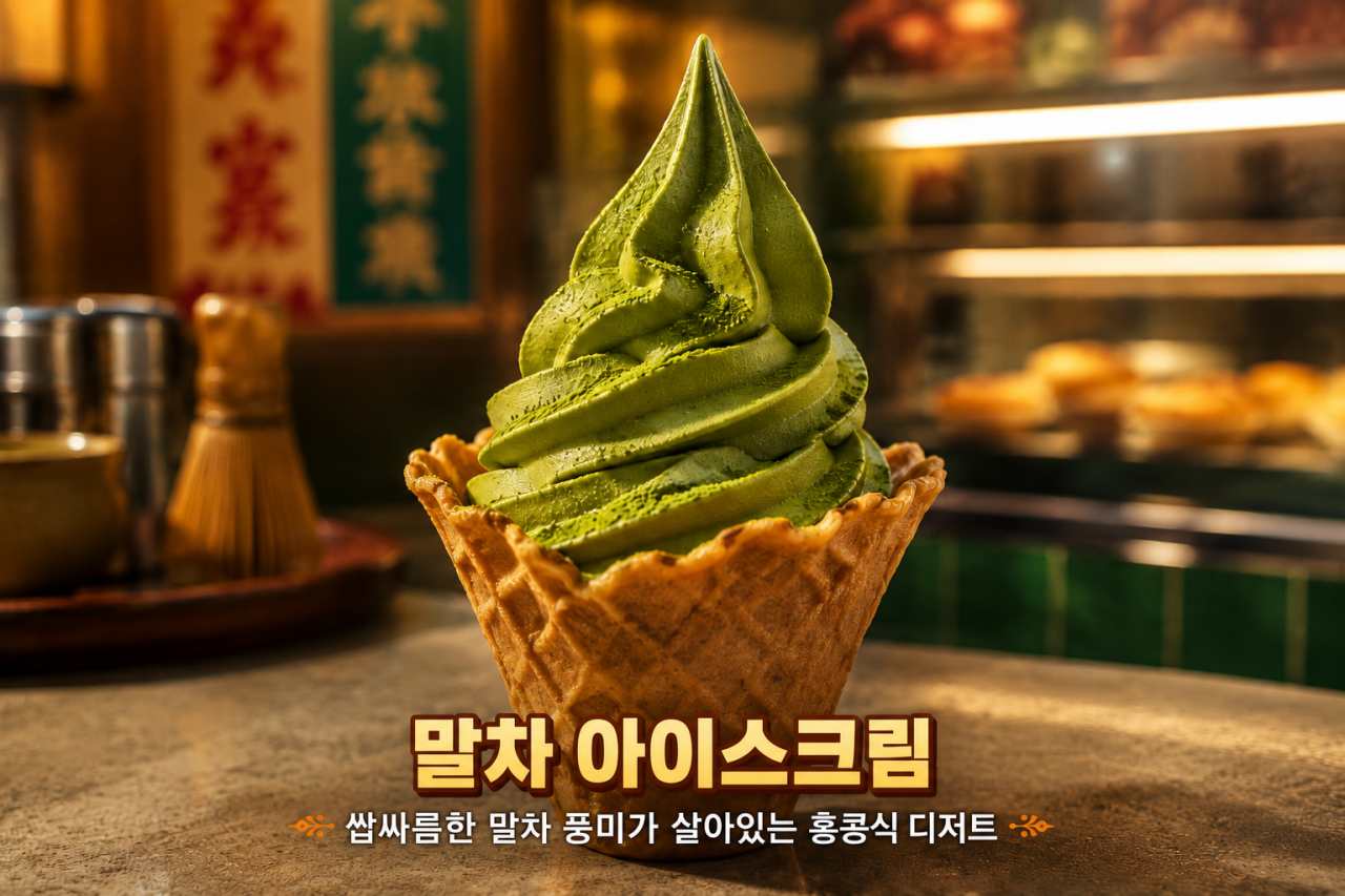 홍콩 말차의 진국 아이스크림 / 이해를 돕기 위한 ai 이미지
