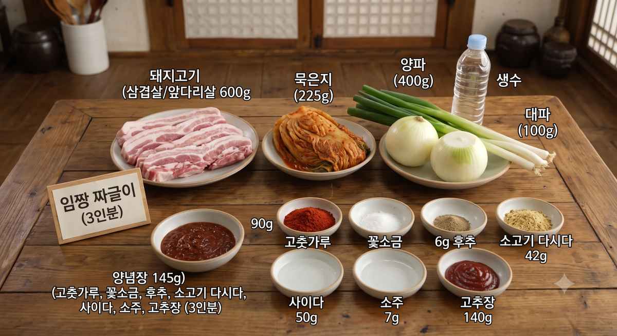 임짱 짜글이 준비물 / ai활용이미지