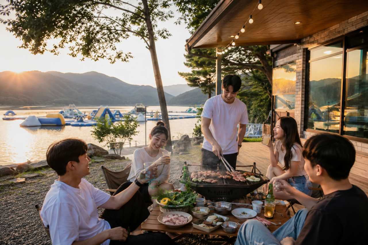 무더운 여름, 가평 빠지에서 즐거운 여름 보내기 / 이해를 돕기 위한 ai 이미지