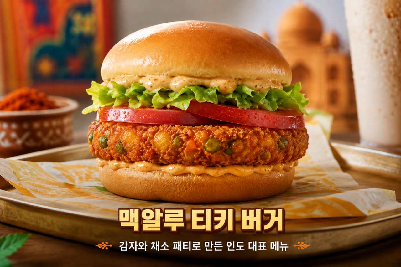 인도식 맥도날드 햄버거 / 이해를 돕기 위한 ai 이미지
