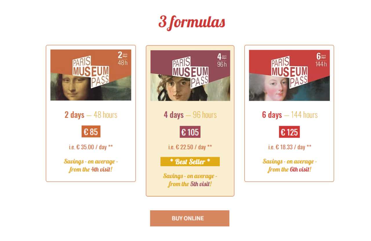 파리 뮤지엄패스 종류 / 사진=파리 뮤지엄패스 공식사이트 캡처
