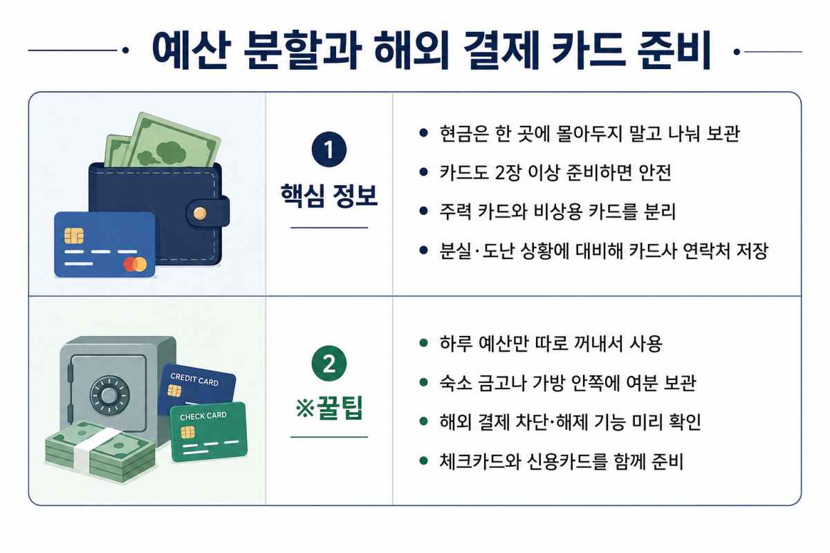 예산 분할 및 결제 카드 다양하게 준비하기 / ⓒ인포매틱스뷰