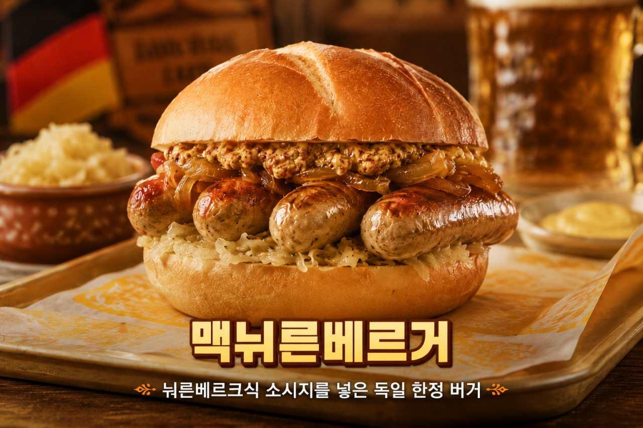 명가 독일 소시지를 통째로 넣은 멕도날드 메뉴? / 이해를 돕기 위한 ai 이미지
