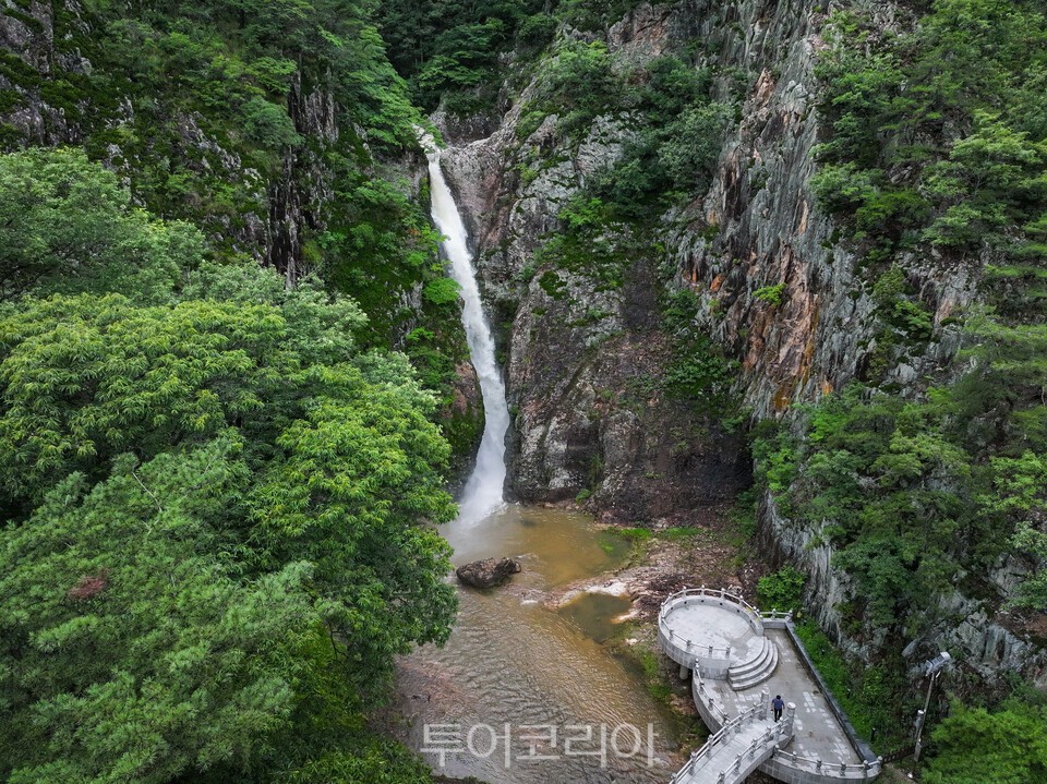 ,장맛비 머금은 시원한 물줄기 장관 /사진=영동군